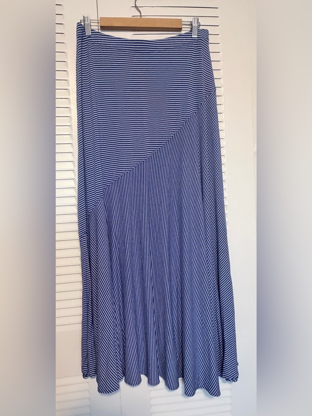 Chico’s Tinley Asymmetrical Striped Maxi Skirt